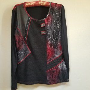 VEX Collection Scoop Neck Lace Sweater Long Sleeve